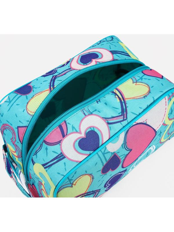 Косметичка на молнии, с подкладом, цвет бирюзовый