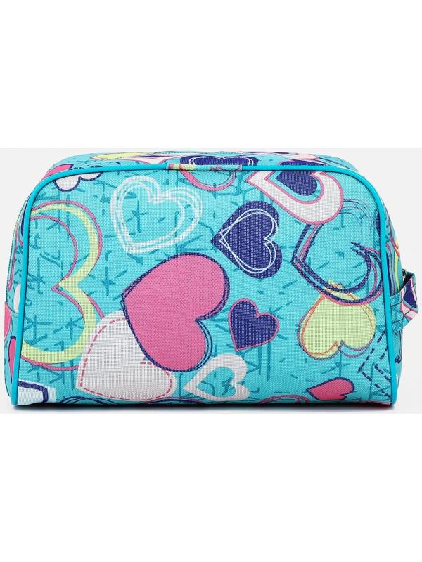 Косметичка на молнии, с подкладом, цвет бирюзовый