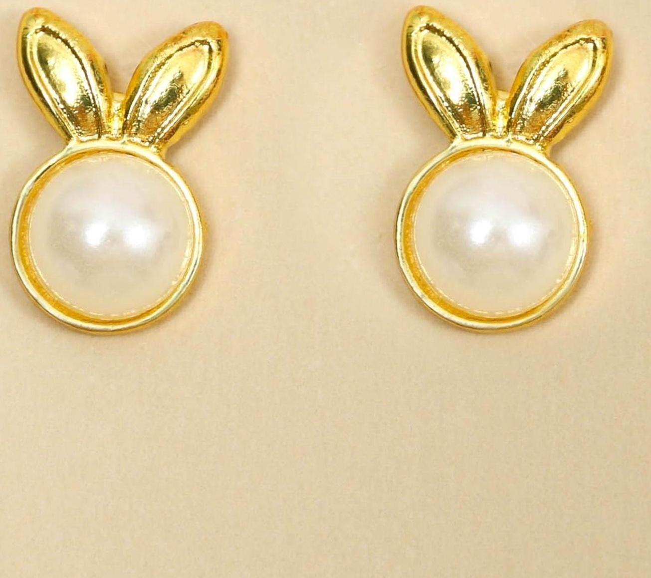 Серьги-гвоздики «Зайчик», 1 х 1,5 см