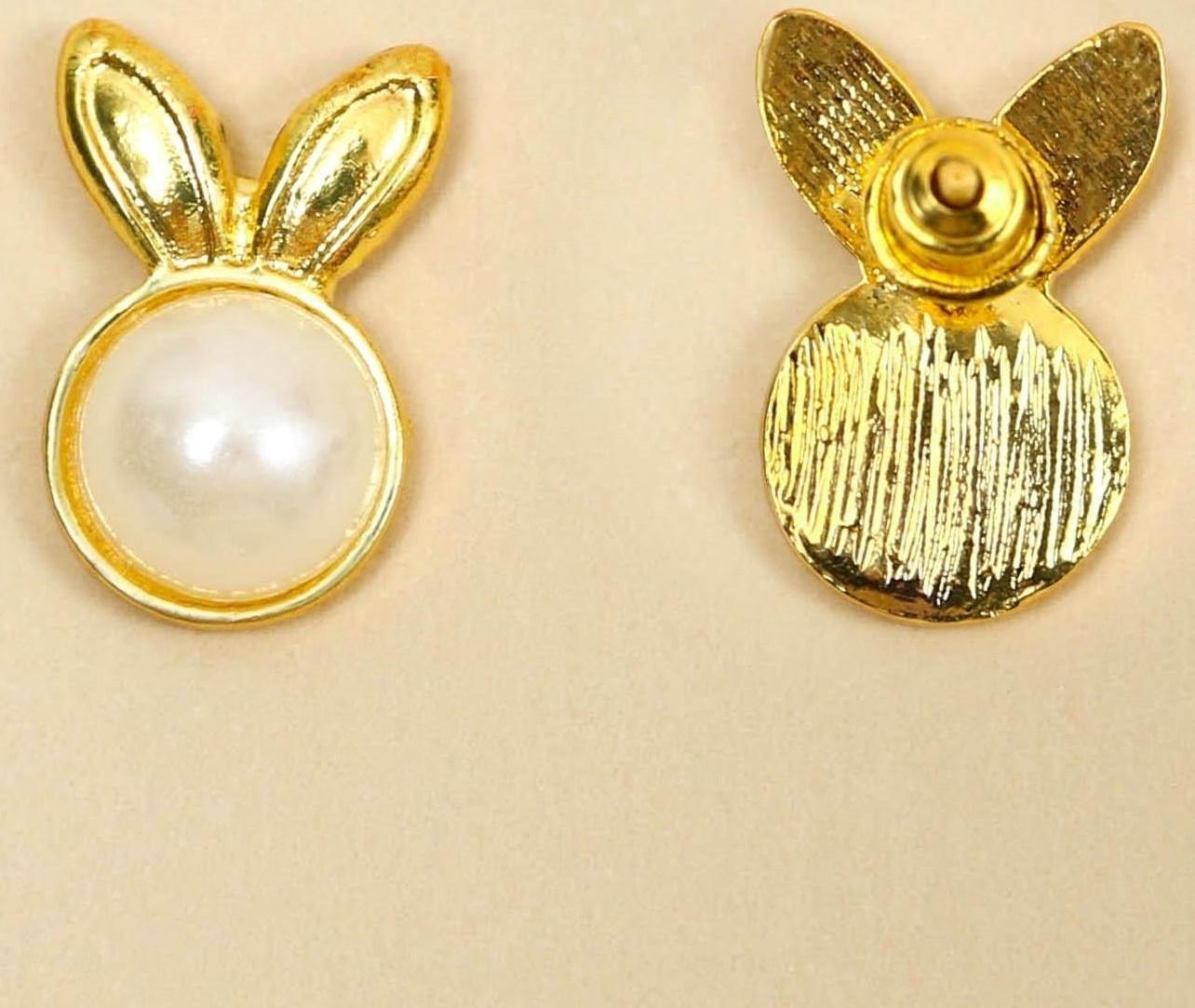 Серьги-гвоздики «Зайчик», 1 х 1,5 см