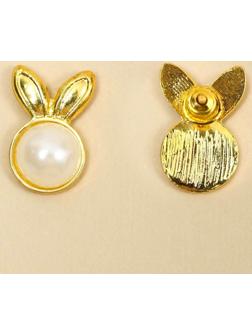 Серьги-гвоздики «Зайчик», 1 х 1,5 см