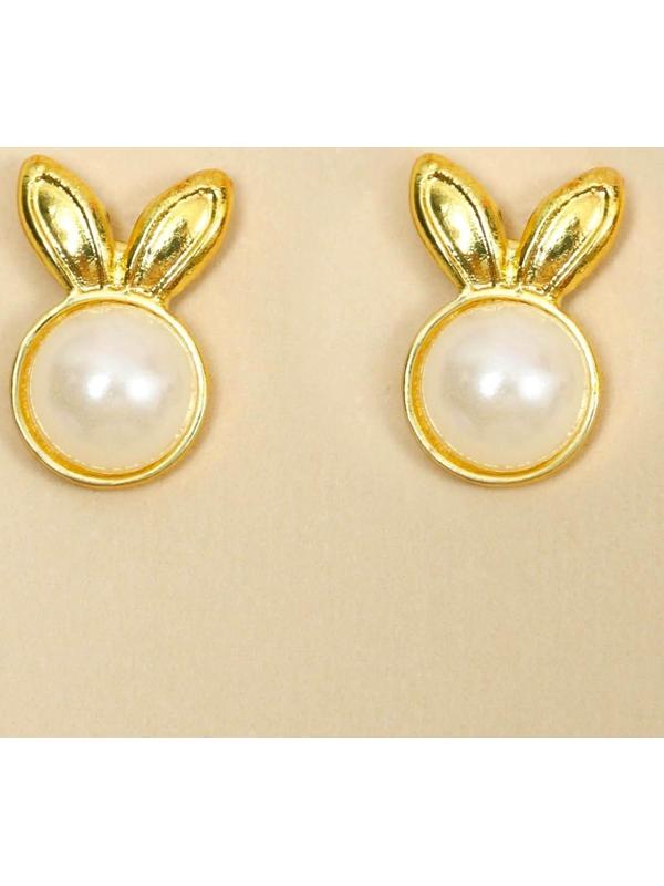 Серьги-гвоздики «Зайчик», 1 х 1,5 см