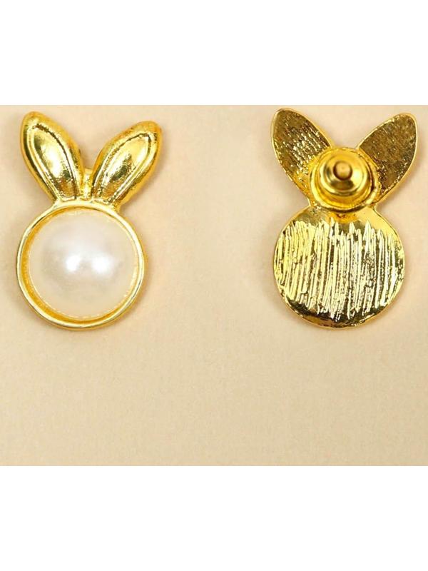 Серьги-гвоздики «Зайчик», 1 х 1,5 см