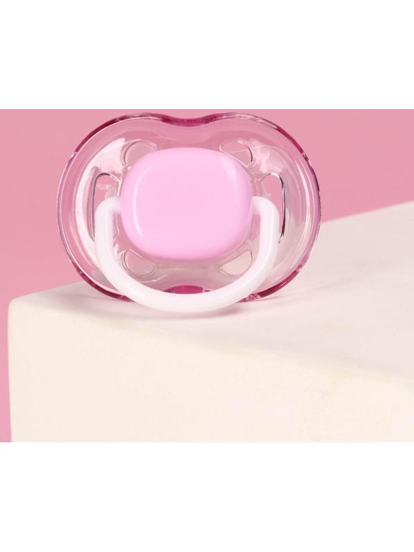 Соска - пустышка классическая, силикон, +6мес., с колпачком, цвет фиолетовый