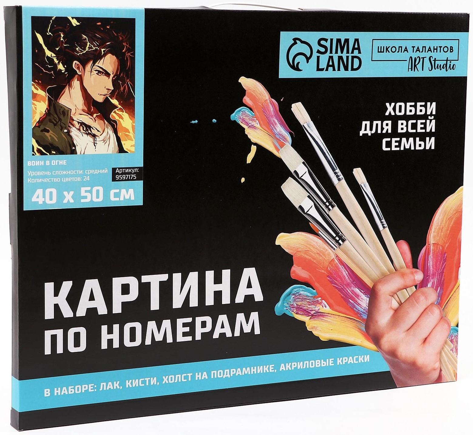 Картина по номерам на холсте с подрамником «Воин в огне», 40х50 см