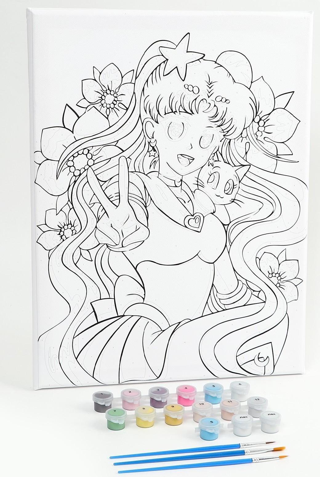 Картина по номерам на холсте с подрамником «Лунная принцесса», 30х40 см, в пленке