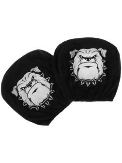 Чехлы на подголовник Бульдог, черные, набор 2 шт