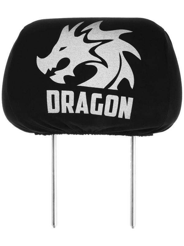 Чехлы на подголовник Дракон, черные, набор 2 шт