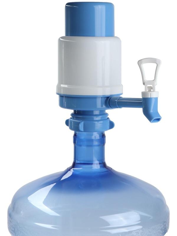 Помпа для воды LESOTO Comfort, механическая, под бутыль от 11 до 19 л, голубая