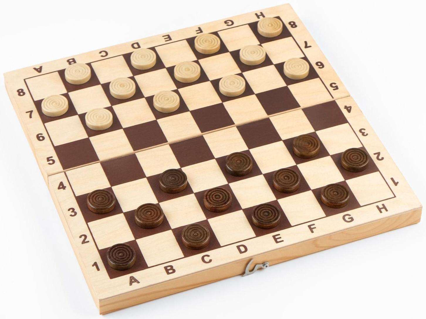 Шашки деревянные 24 шт, d-2.5 см, h=0.65 см, без поля