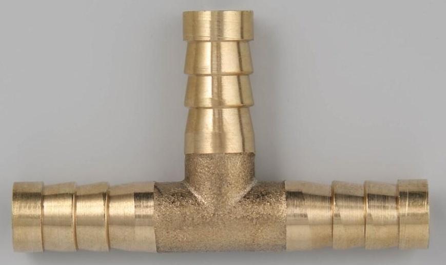 Тройник латунный на трубку, d=8 мм