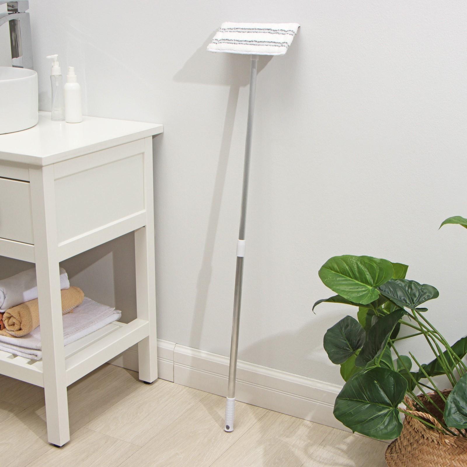 Окномойка с алюминиевым черенком Raccoon, телескопическая ручка, насадка микрофибра, 20,5×12×59(103) см