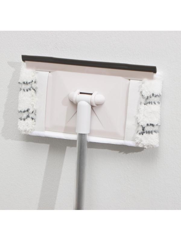 Окномойка с алюминиевым черенком Raccoon, телескопическая ручка, насадка микрофибра, 20,5×12×59(103) см