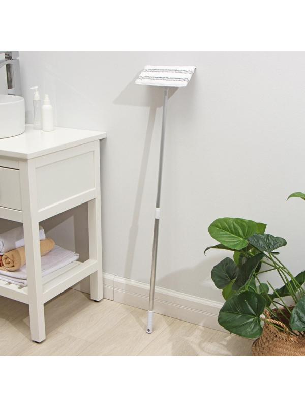 Окномойка с алюминиевым черенком Raccoon, телескопическая ручка, насадка микрофибра, 20,5×12×59(103) см