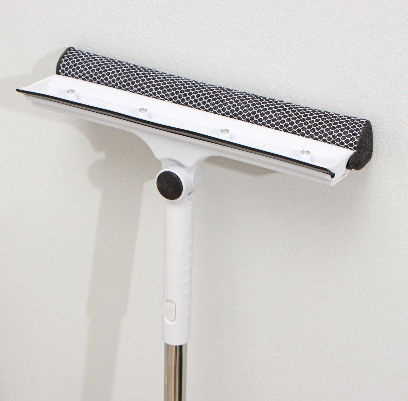 Окномойка с поролоновой насадкой Raccoon, телескопическая ручка из нержавеющей стали, поворот на 180°, 26×3,5×98(128)