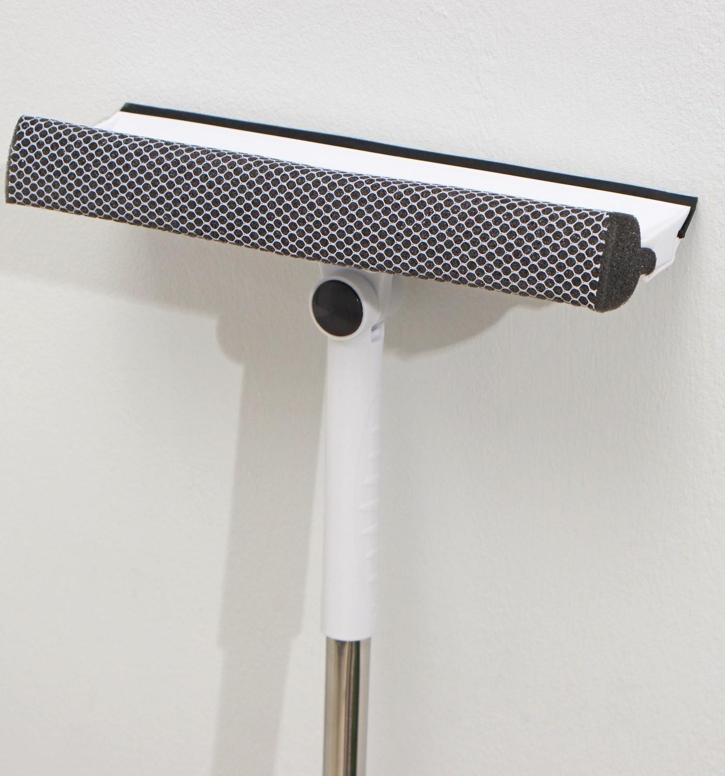 Окномойка с поролоновой насадкой Raccoon, телескопическая ручка из нержавеющей стали, поворот на 180°, 26×3,5×98(128)