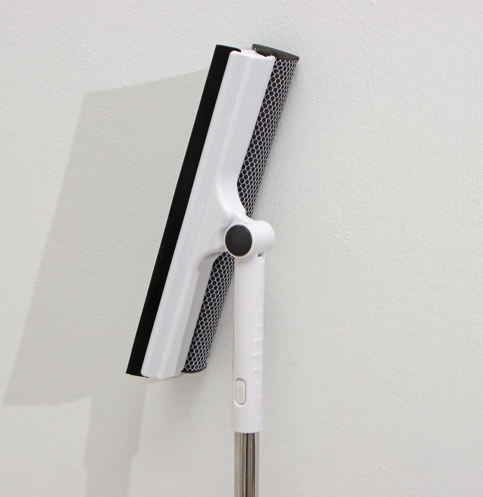 Окномойка с поролоновой насадкой Raccoon, телескопическая ручка из нержавеющей стали, поворот на 180°, 26×3,5×98(128)