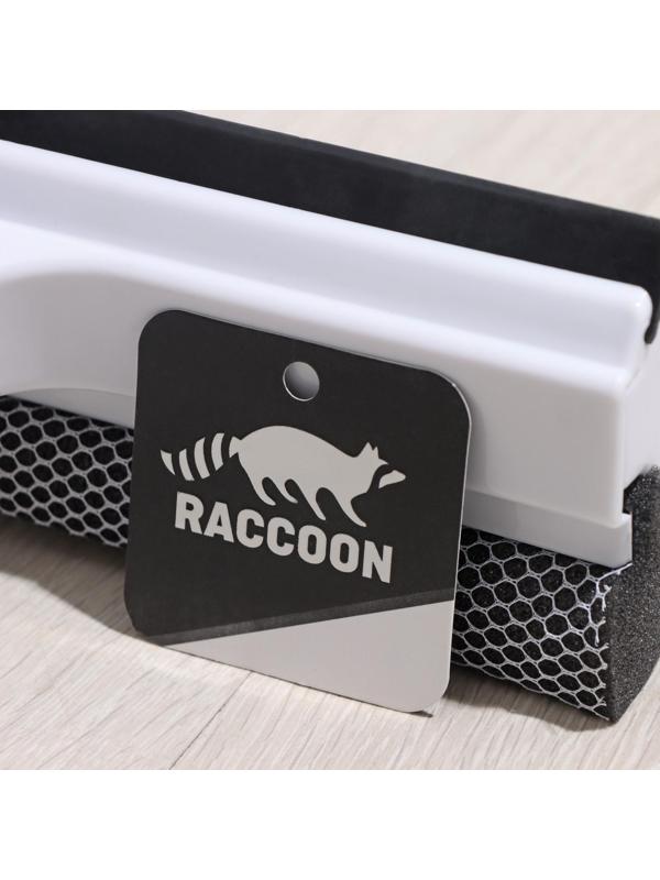 Окномойка с поролоновой насадкой Raccoon, телескопическая ручка из нержавеющей стали, поворот на 180°, 26×3,5×98(128)