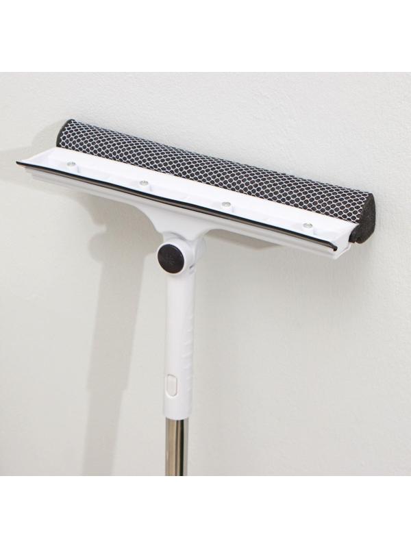 Окномойка с поролоновой насадкой Raccoon, телескопическая ручка из нержавеющей стали, поворот на 180°, 26×3,5×98(128)