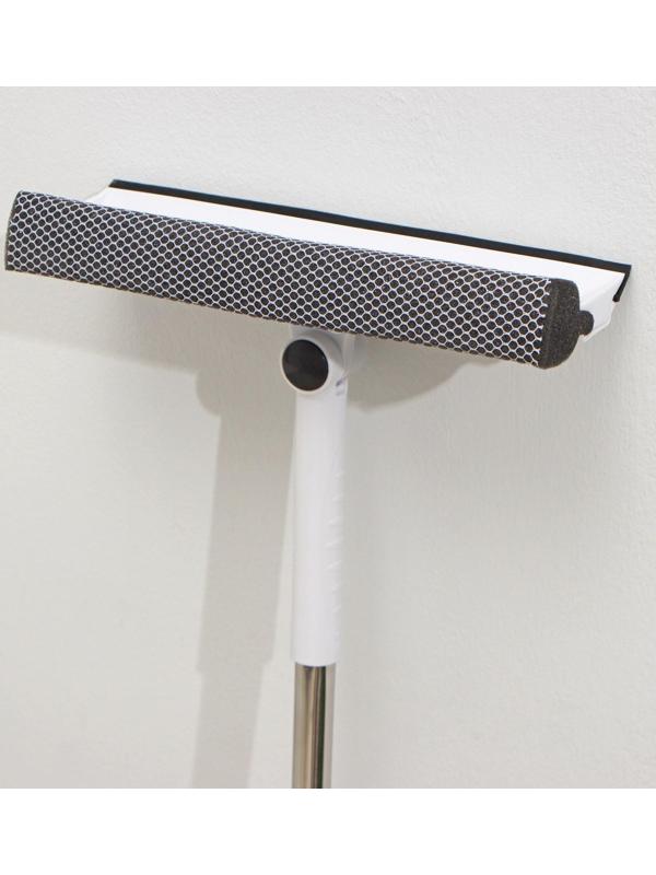 Окномойка с поролоновой насадкой Raccoon, телескопическая ручка из нержавеющей стали, поворот на 180°, 26×3,5×98(128)