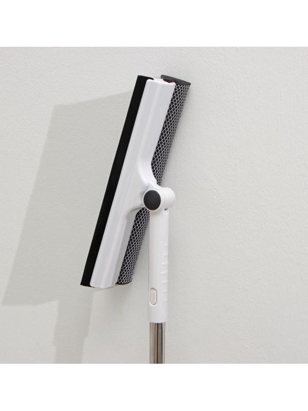 Окномойка с поролоновой насадкой Raccoon, телескопическая ручка из нержавеющей стали, поворот на 180°, 26×3,5×98(128)