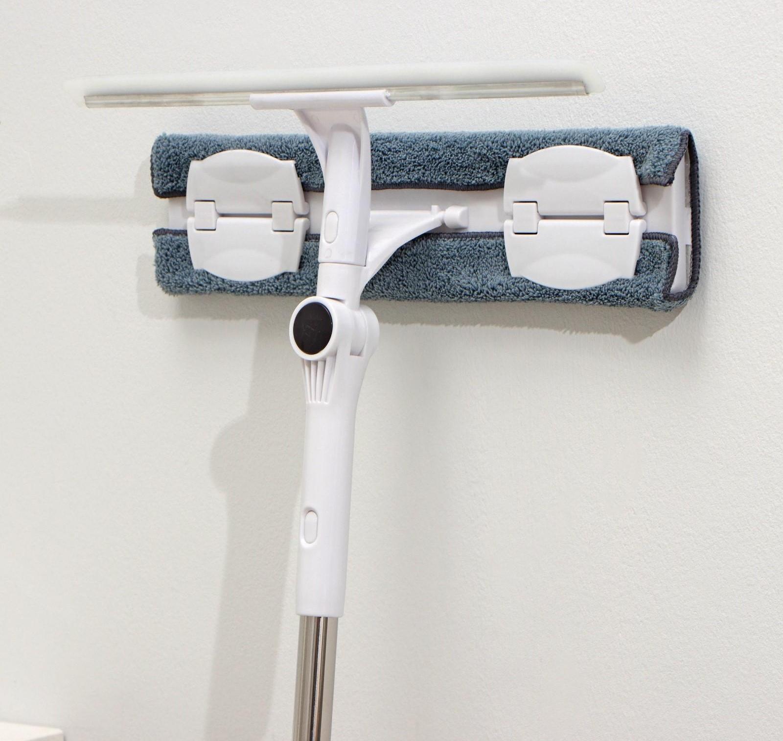 Окномойка бабочка Raccoon, стальная телескопическая ручка, микрофибра, поворот на 180°, 40×10×118(150) см