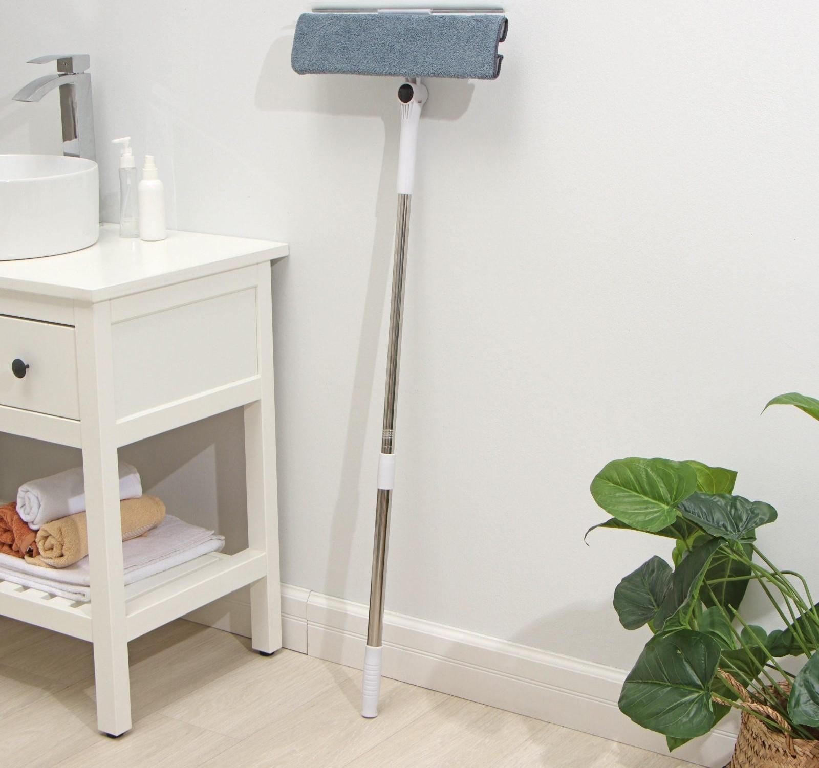 Окномойка бабочка Raccoon, стальная телескопическая ручка, микрофибра, поворот на 180°, 40×10×118(150) см