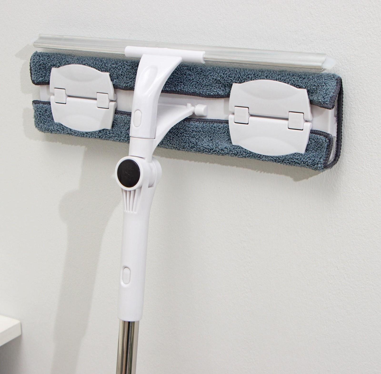 Окномойка бабочка Raccoon, стальная телескопическая ручка, микрофибра, поворот на 180°, 40×10×118(150) см