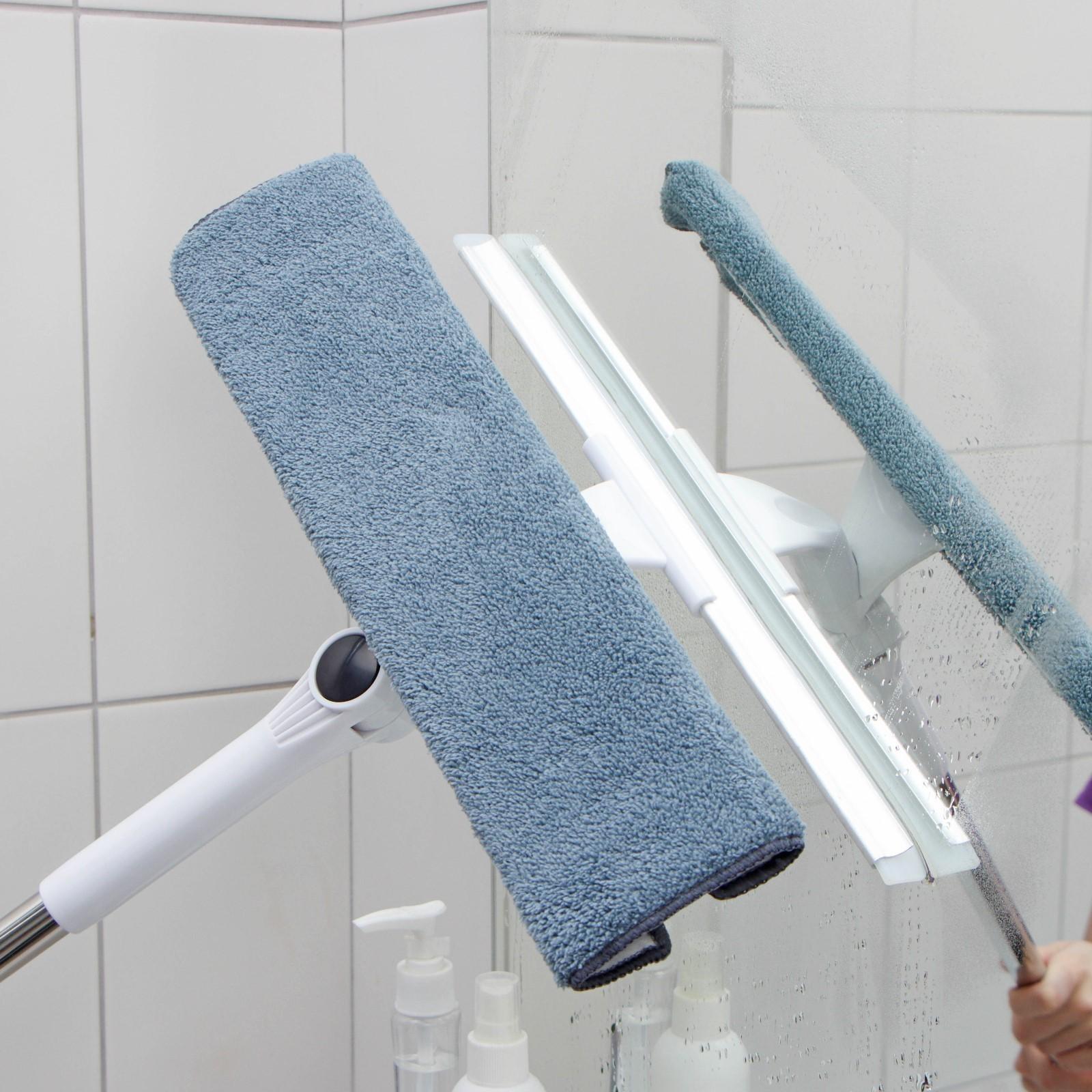 Окномойка бабочка Raccoon, стальная телескопическая ручка, микрофибра, поворот на 180°, 40×10×118(150) см