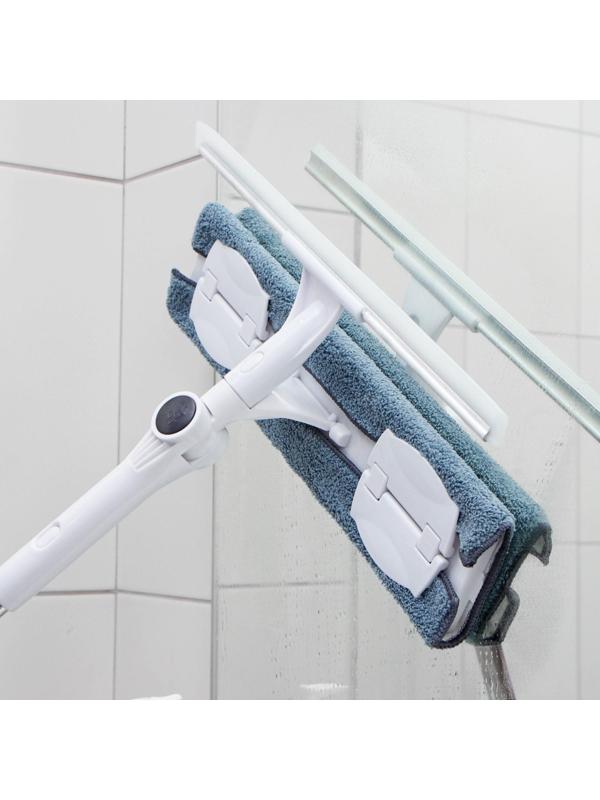 Окномойка бабочка Raccoon, стальная телескопическая ручка, микрофибра, поворот на 180°, 40×10×118(150) см