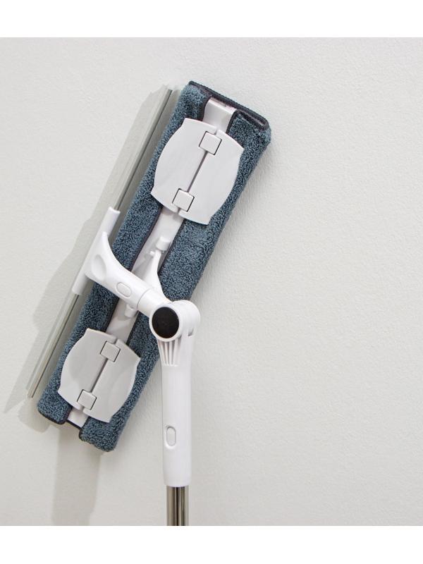 Окномойка бабочка Raccoon, стальная телескопическая ручка, микрофибра, поворот на 180°, 40×10×118(150) см