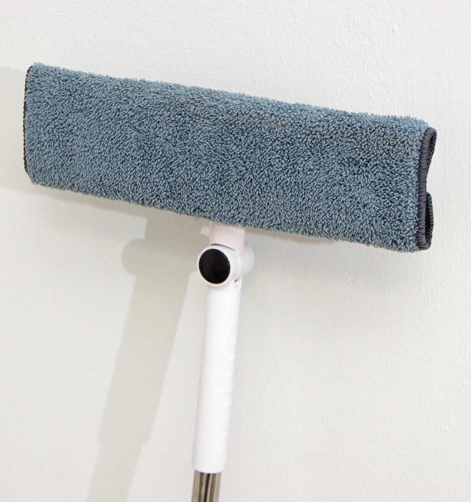 Окномойка бабочка Raccoon, стальная телескопическая ручка, микрофибра, поворот на 180°, 27×7×114(137) см