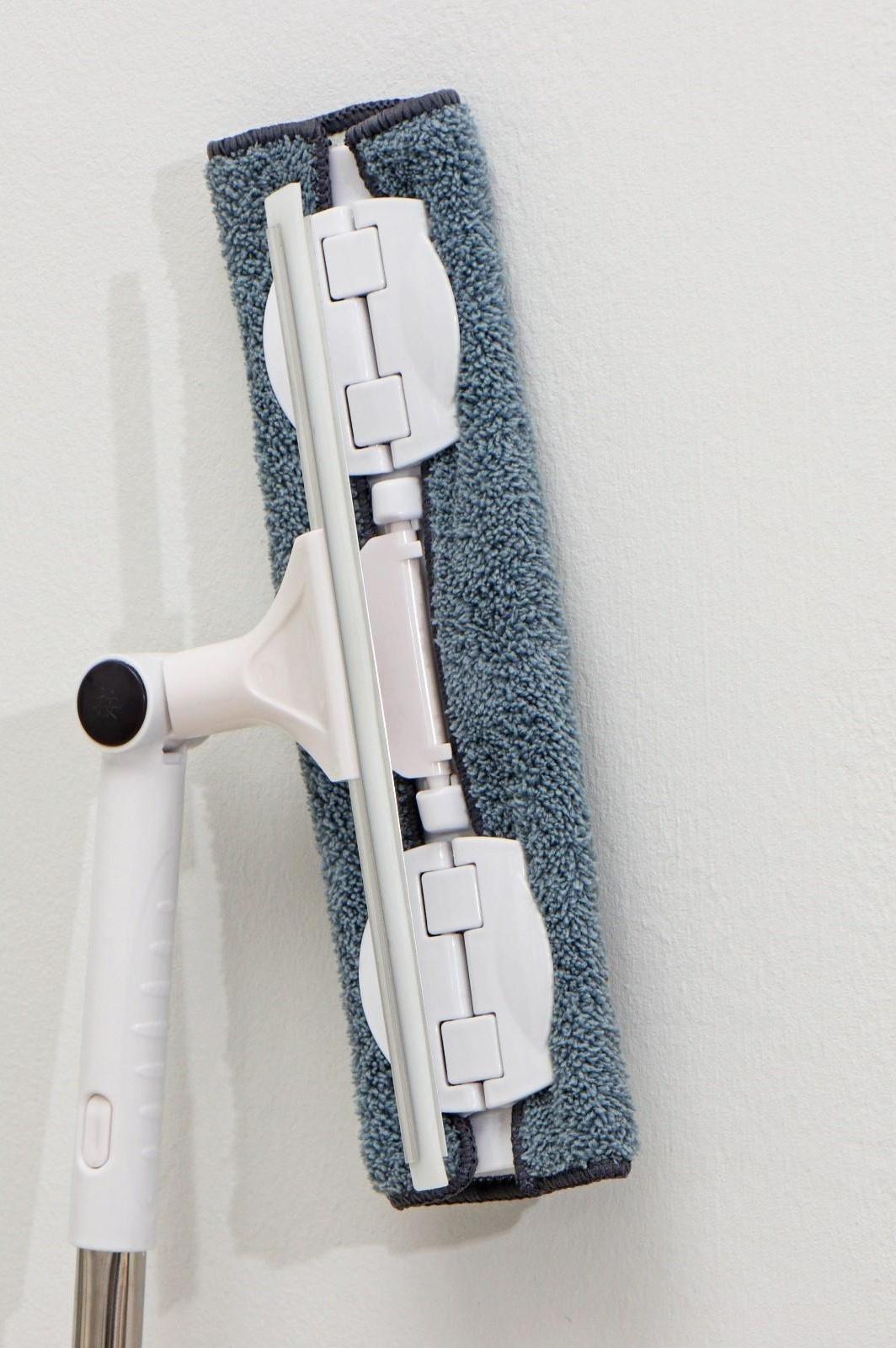 Окномойка бабочка Raccoon, стальная телескопическая ручка, микрофибра, поворот на 180°, 27×7×114(137) см