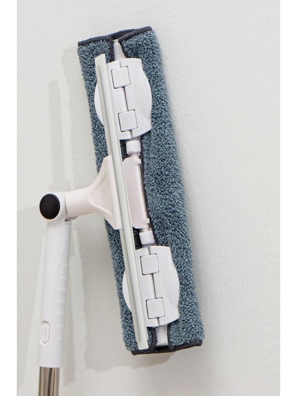 Окномойка бабочка Raccoon, стальная телескопическая ручка, микрофибра, поворот на 180°, 27×7×114(137) см