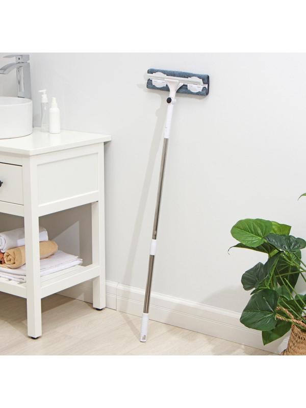 Окномойка бабочка Raccoon, стальная телескопическая ручка, микрофибра, поворот на 180°, 27×7×114(137) см