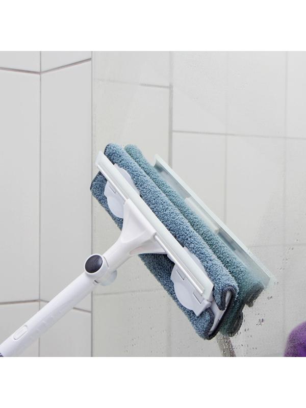 Окномойка бабочка Raccoon, стальная телескопическая ручка, микрофибра, поворот на 180°, 27×7×114(137) см