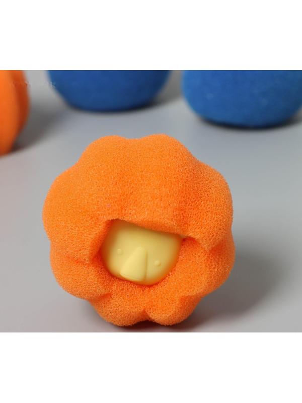 Шарики для стирки, набор 4 шт, d=8 см, цвет МИКС