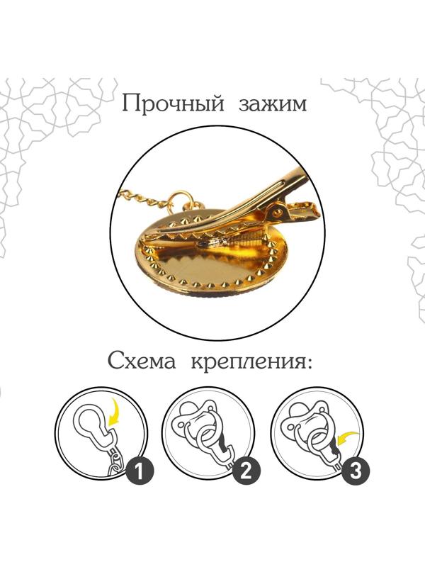 Соска - пустышка ортодонтическая. PRINCESS, с колпачком, +6мес., белый/золото, стразы