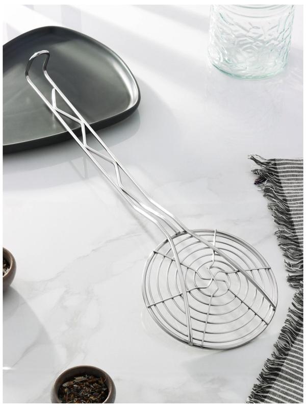 Шумовка спиральная из нержавеющей стали Доляна «Индия», 50×14,5 см