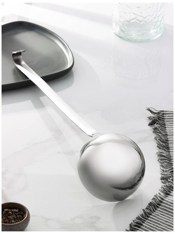 Половник из нержавеющей стали Доляна «Индия», 330 мл, 48,5×11,5 см, толщина 3 мм