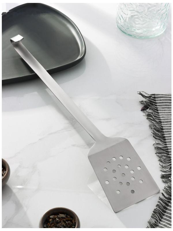 Лопатка перфорированная из нержавеющей стали Доляна «Индия», 44,6×8,7 см