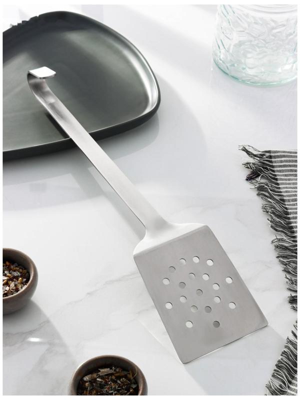 Лопатка перфорированная из нержавеющей стали Доляна «Индия», 39×8,7 см