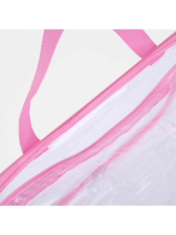 Косметичка на молнии, цвет прозрачный/розовый