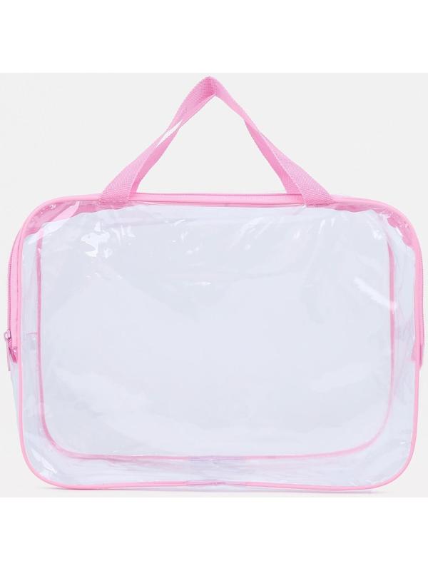 Косметичка на молнии, цвет прозрачный/розовый