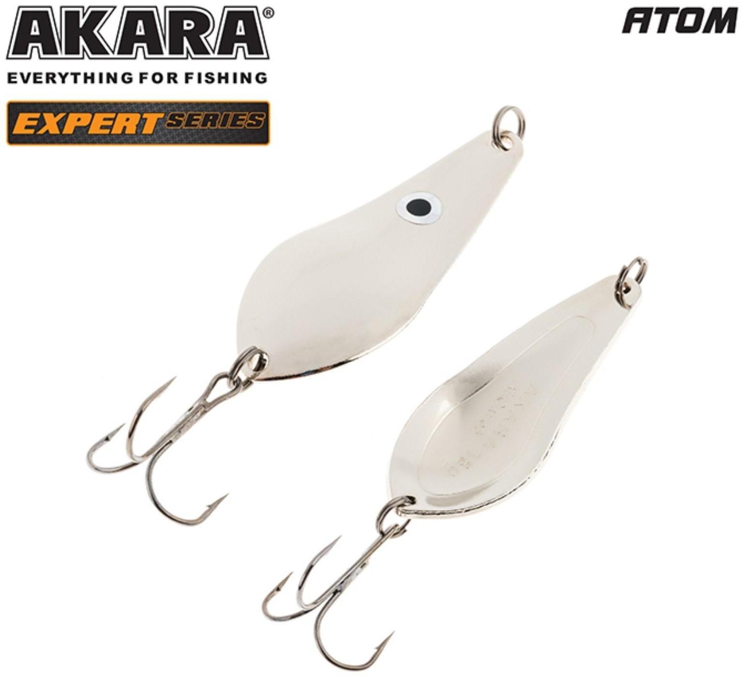 Блесна колеблющаяся Akara Expert Атом с глазом, 55 мм, 10 г, цвет E/SIL