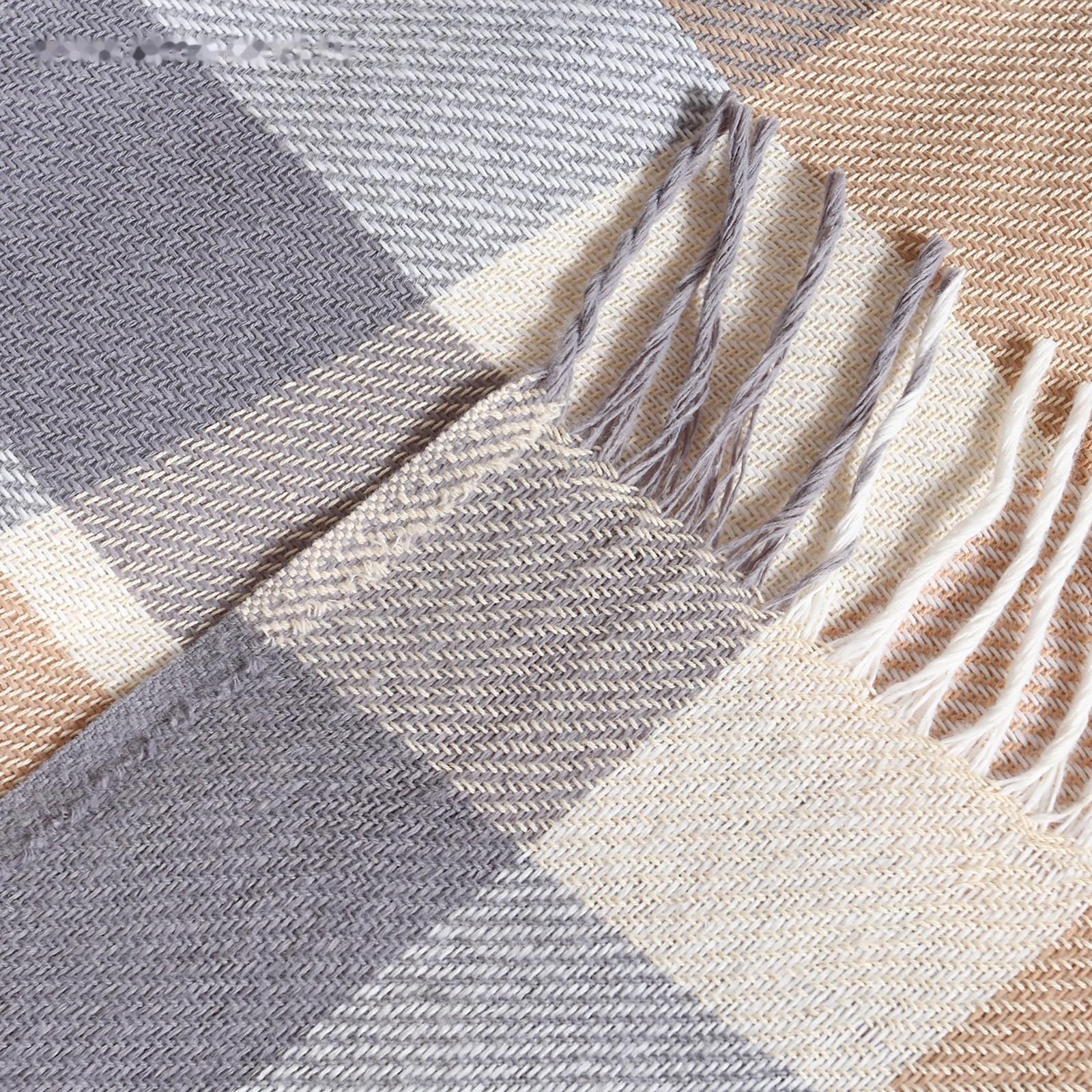 Плед Валенсия 140х200см, 08/LAURA белый/дым/пес/пес, хл 50%, пэ 30%, пан 20%