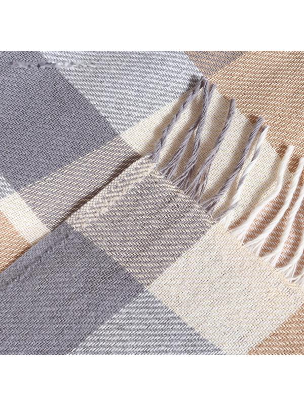 Плед Валенсия 140х200см, 08/LAURA белый/дым/пес/пес, хл 50%, пэ 30%, пан 20%