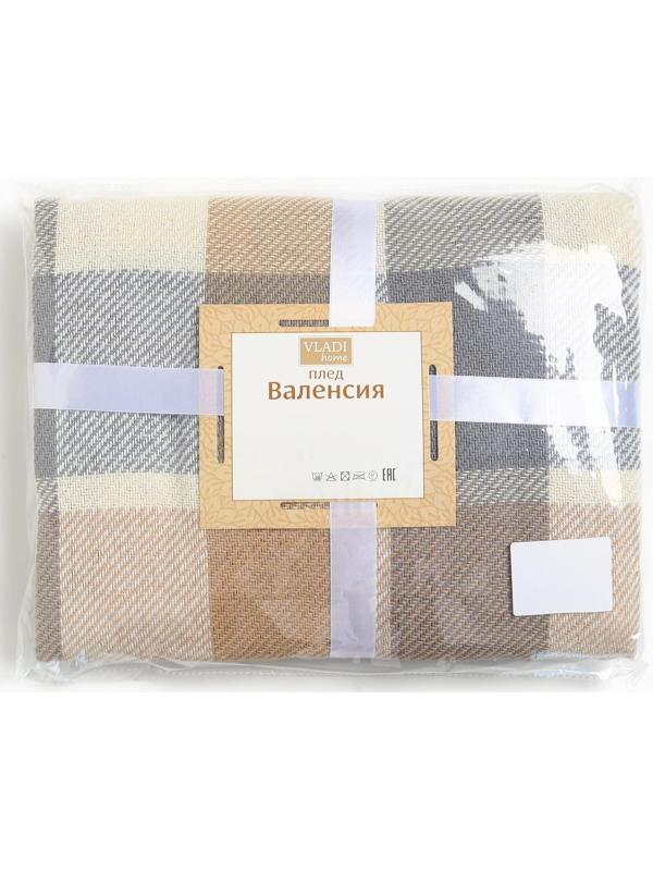 Плед Валенсия 140х200см, 08/LAURA белый/дым/пес/пес, хл 50%, пэ 30%, пан 20%