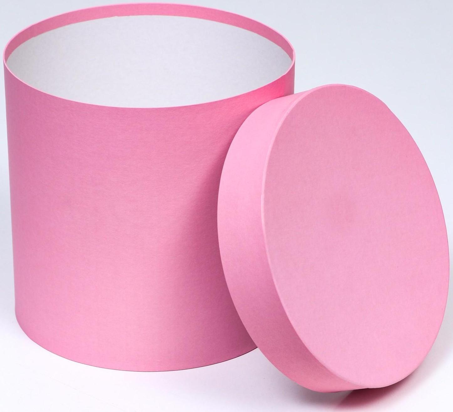 Шляпная коробка розовая , 23 х 23 см