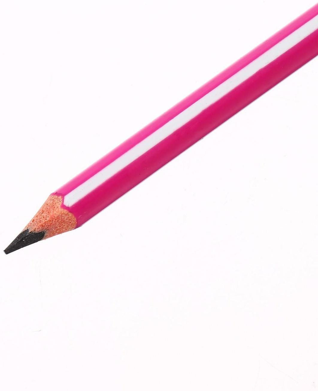 Карандаш чернографитный (простой) НB, Calligrata, заточенный, пластик, трехгранный с полоской, микс